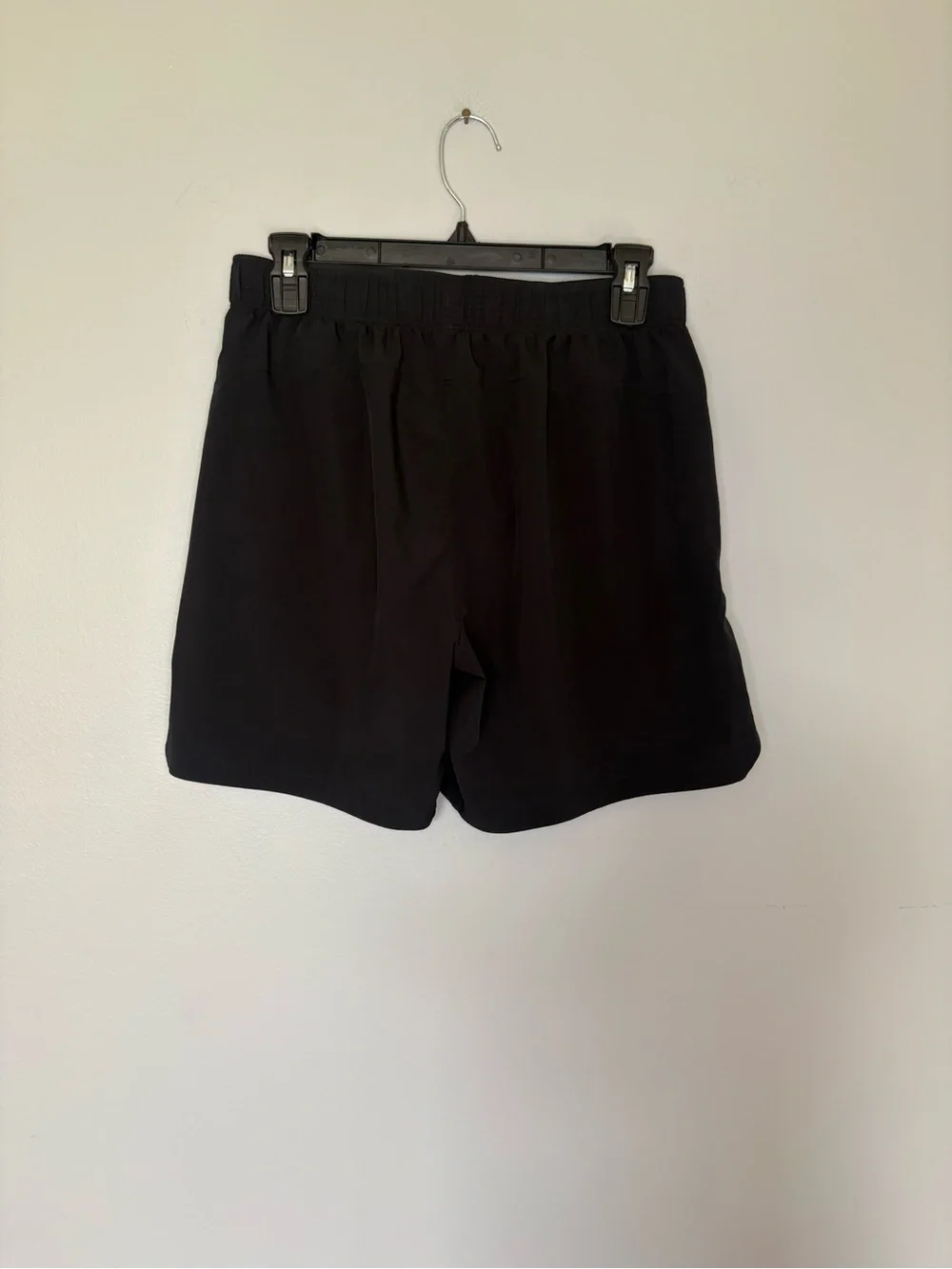 Men's YPB Black Athletic Shorts with Elastic Waist and Side Pockets